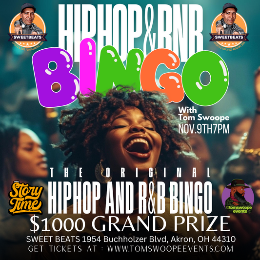 Hip Hop and R&B Bingo with Tom Swoope (Sweet Beats 11/9 Ohio)