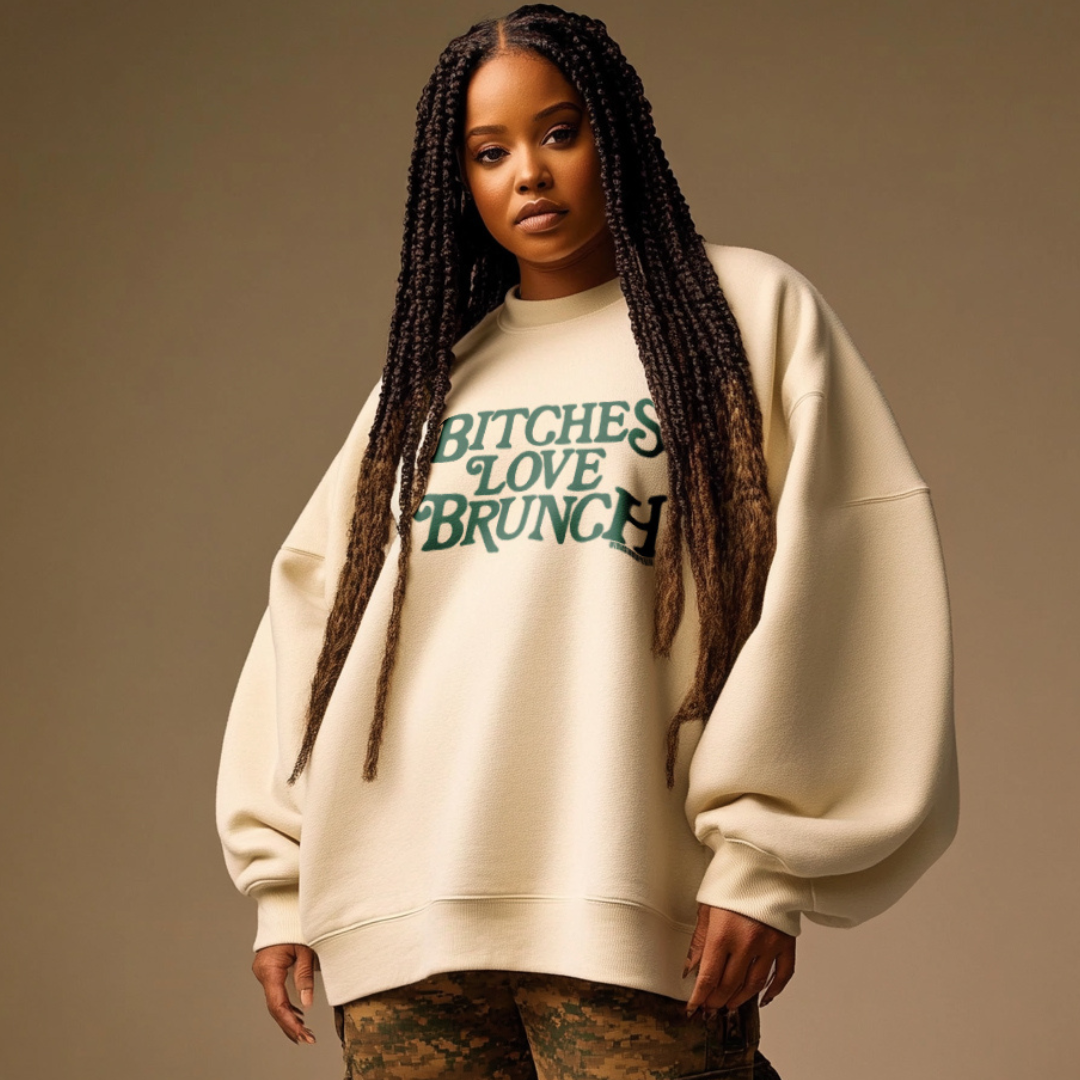 Bitches Love Brunch Crewneck Pullover Sweatshirt